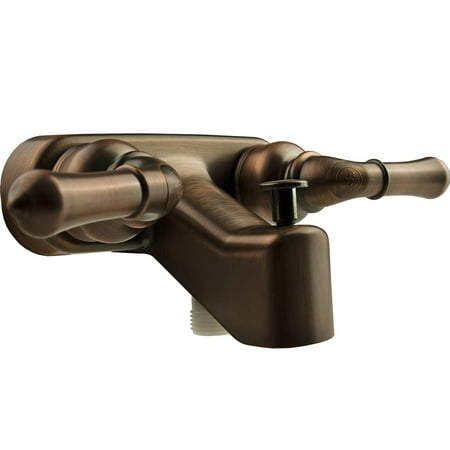Dura Faucet Oil Rubbed Bronze Tub and Shower Diverter Faucet 4 Inch Wall Mount | DF-SA110C-ORB