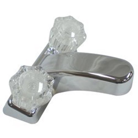 LaSalle Bristol White Lavatory Faucet with Smoked Acrylic Knob Handles | 20377RW21