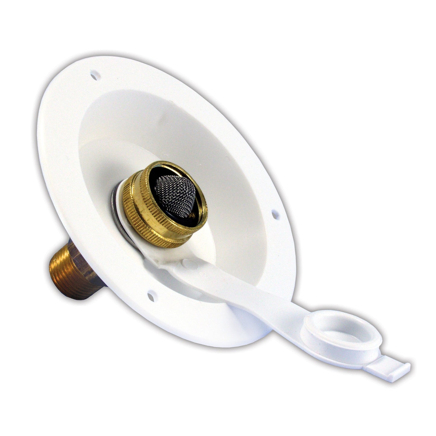 JR Products City Water Dish with Brass Check Valve - Polar White | 321-B-26-A