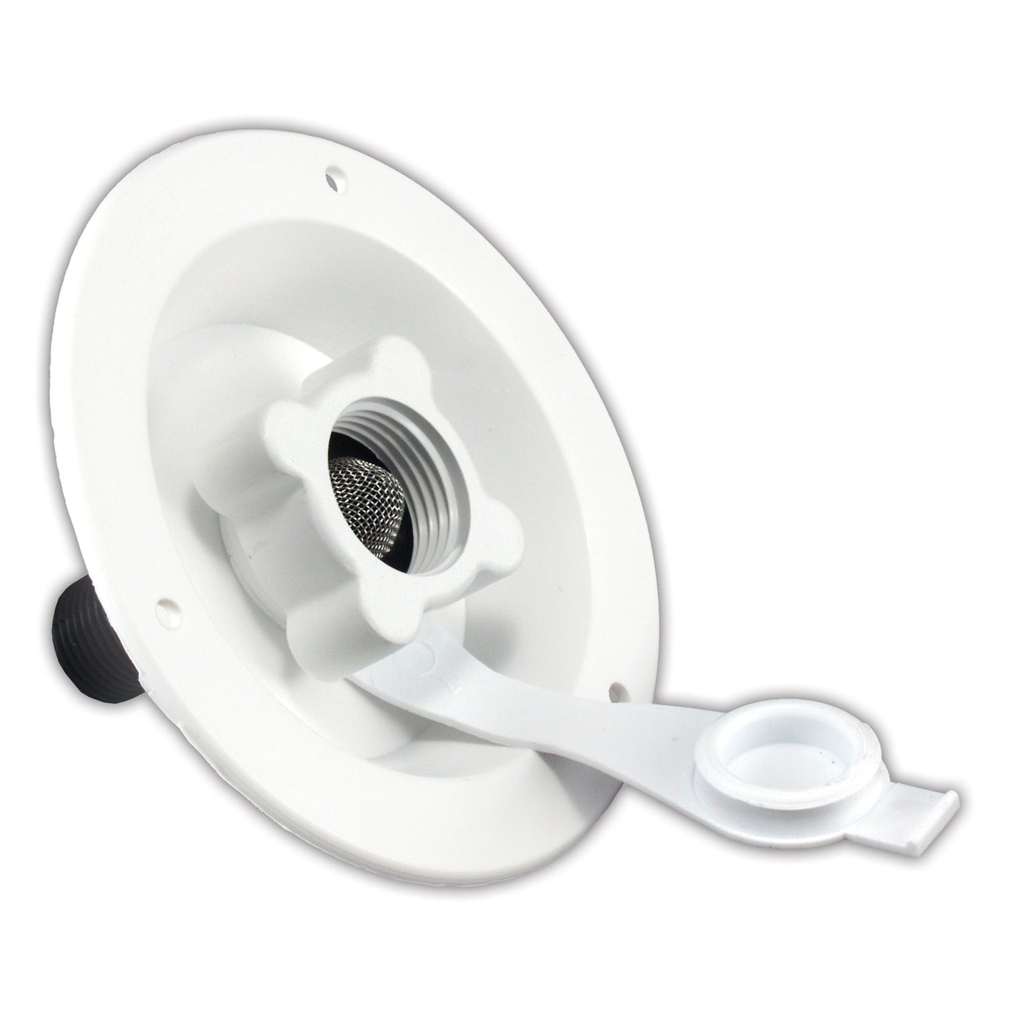 JR Products City Water Dish with Plastic Check Valve - Polar White | 321-B-2P-A
