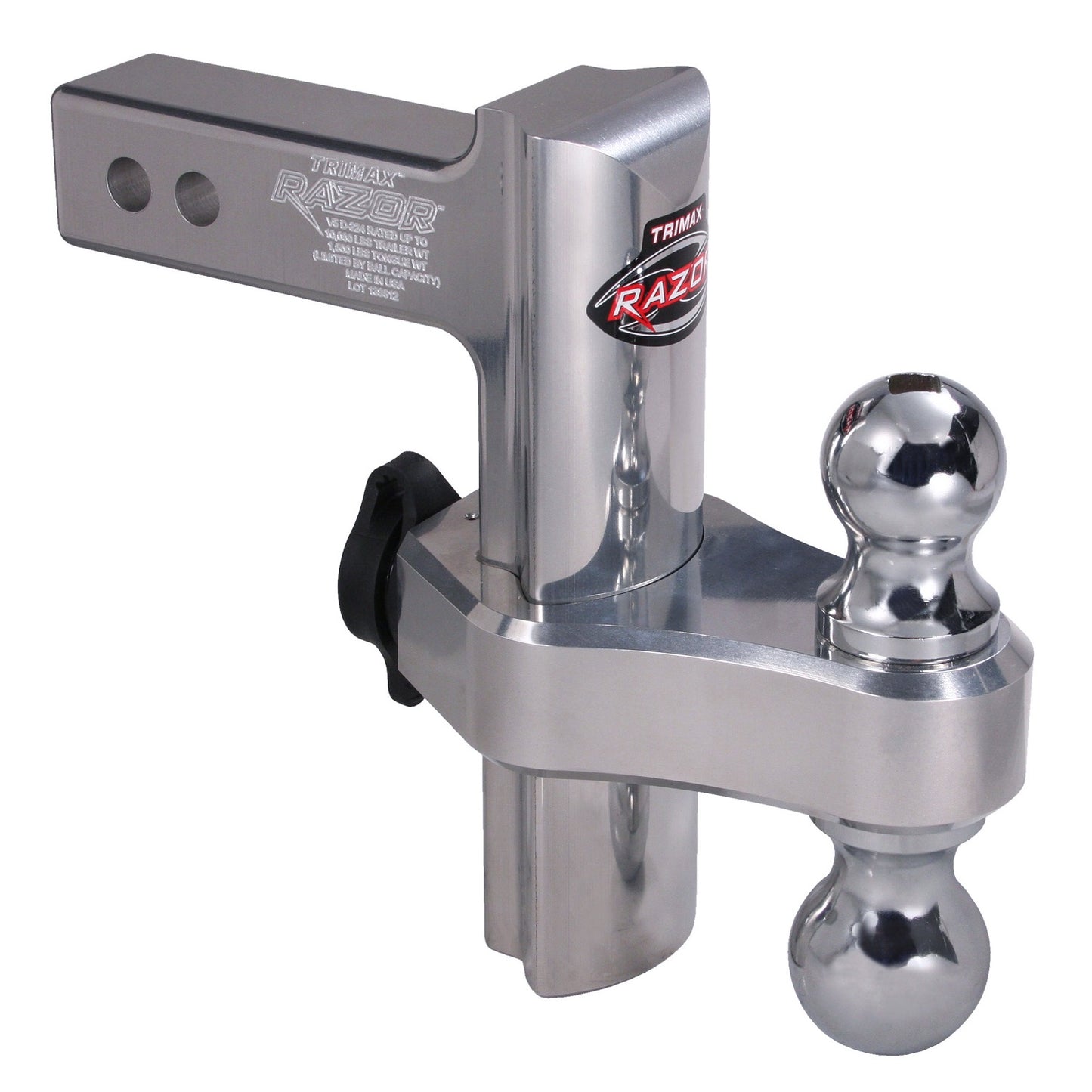 Trimax Locks Aluminum Adjustable Dual Ball Trailer Hitch Mount 12-Inch | TRZ8AL
