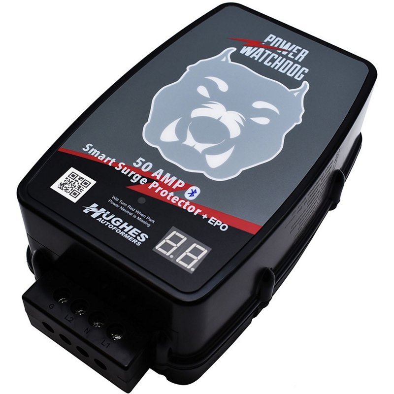 Hughes Autoformers 50A Surge Protector with Wireless Monitoring and Replaceable Surge Module for RVs | PWD50-EPO-H