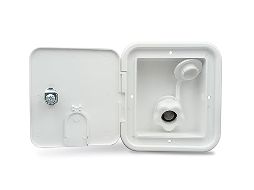 B&B Molders City Water Hatch with Plastic CV Key - OEM Replacement for RV Fresh Water System, UV Stable, Locking Design | 94226