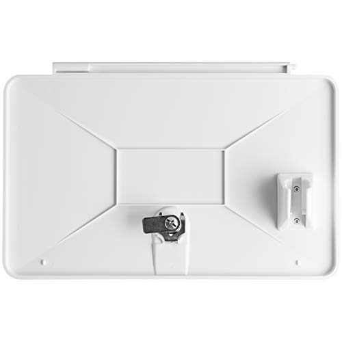 Dura Faucet RV Exterior Shower Box Door Replacement - White - UV-Protected with Lock and Keys | DF-SA170D-WT