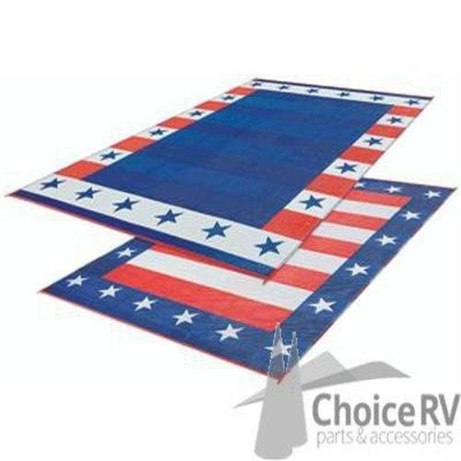 Faulkner Reversible Independence Day Patio Mat 9 x 1 ft - Lightweight, Mold Resistant, Ideal for Camping and Picnics | 46503