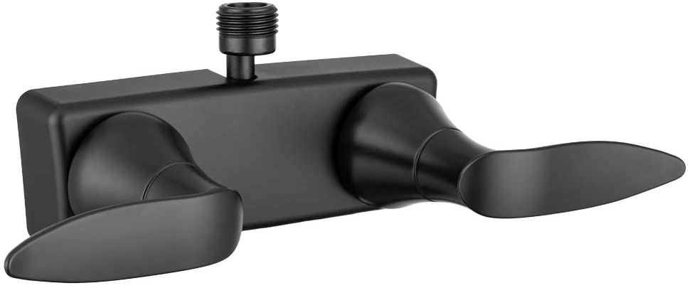 Dura Faucet Matte Black Bath Tub & Shower Faucet Valve Diverter with Winged Levers | DF-SA100LH-MB