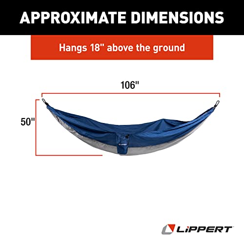 Lippert Cloud Camping Hammock - Lightweight Parachute Nylon - Quick Setup with Eco-Friendly Tree Straps | 2021123291