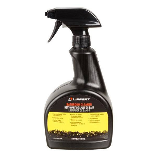Lippert 32 Oz Bathroom Cleaner Spray for Toilet, Shower, Sink - Removes Soap Scum & Stains, Eliminates Odor - Case of 12 | 2022013921