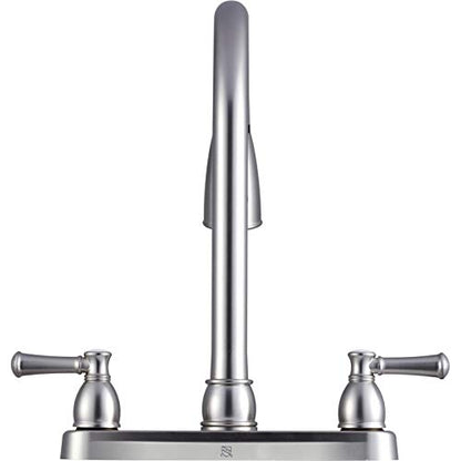 Dura Faucet Non-Metallic Dual Lever Kitchen Faucet with Pull-Down Sprayer and Brushed Satin Nickel Finish | DF-PK350L-SN