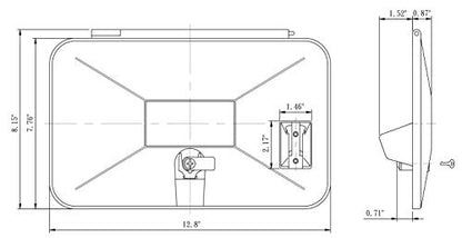 Dura Faucet RV Exterior Shower Box Door Replacement - White - UV-Protected with Lock and Keys | DF-SA170D-WT